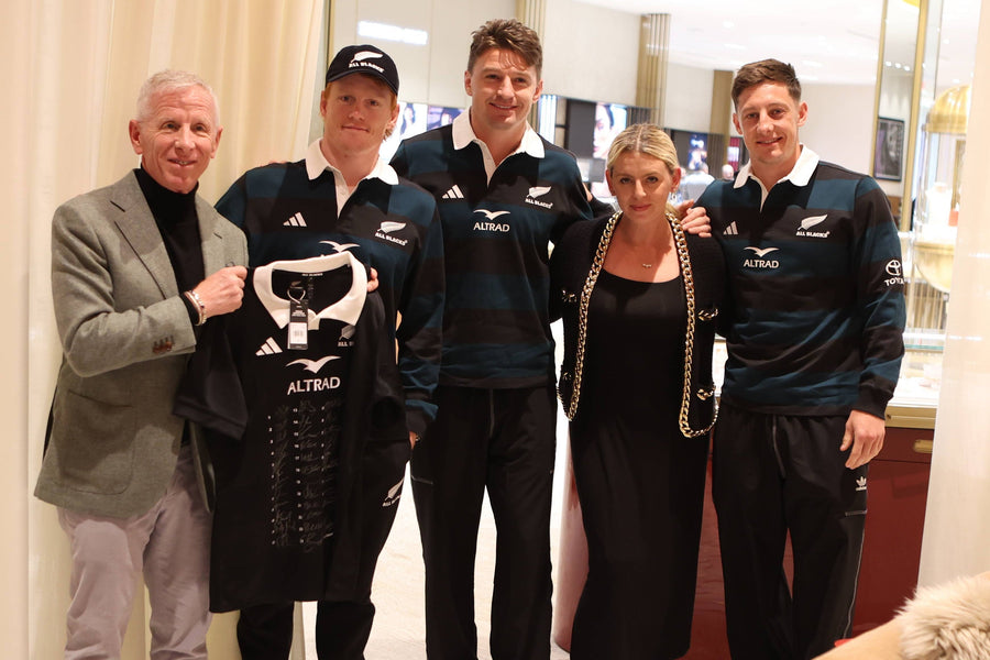 CD Peacock with Tudor welcome the legendary All Blacks