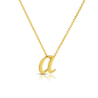 18k Yellow Gold Tiny Treasures Script Initial 'a' Necklace thumbnail