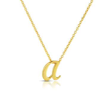 18k Yellow Gold Tiny Treasures Script Initial 'a' Necklace