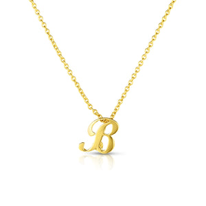 18k Yellow Gold Tiny Treasures Script Initial 'b' Necklace