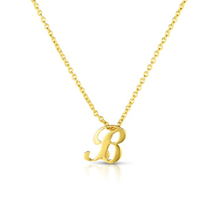 18k Yellow Gold Tiny Treasures Script Initial 'b' Necklace thumbnail