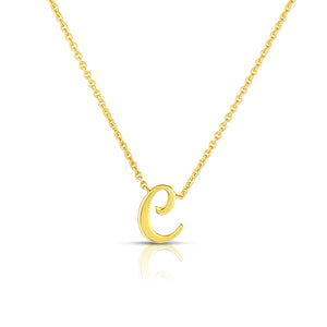 18k Yellow Gold Tiny Treasures Script Initial 'c' Necklace