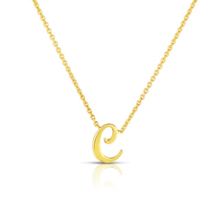 18k Yellow Gold Tiny Treasures Script Initial 'c' Necklace thumbnail