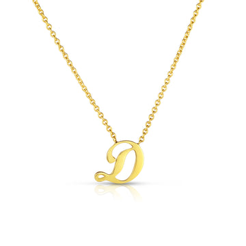 18k Yellow Gold Tiny Treasures Script Initial 'd' Necklace
