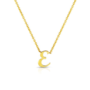 18k Yellow Gold Tiny Treasures Script Initial 'e' Necklace
