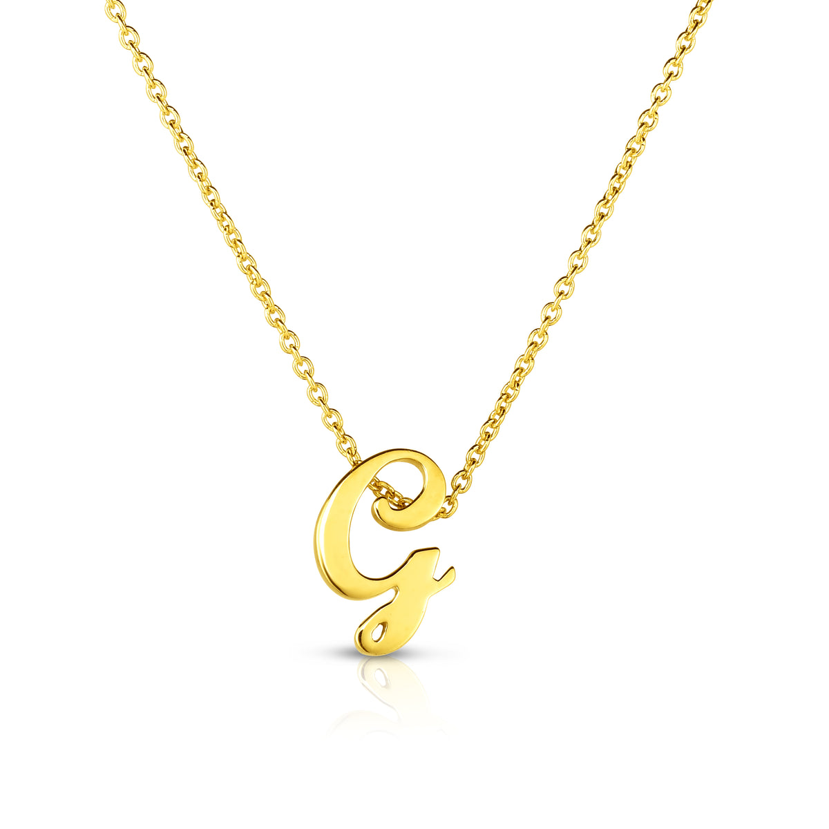18k Yellow Gold Tiny Treasures Script Initial 'g' Necklace