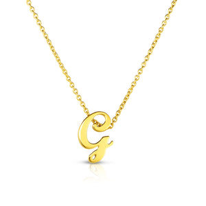 18k Yellow Gold Tiny Treasures Script Initial 'g' Necklace