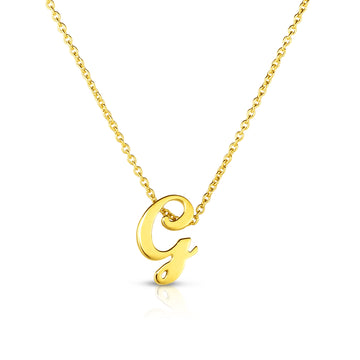 18k Yellow Gold Tiny Treasures Script Initial 'g' Necklace