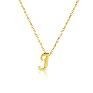 18k Yellow Gold Tiny Treasures Script Initial 'i' Necklace
