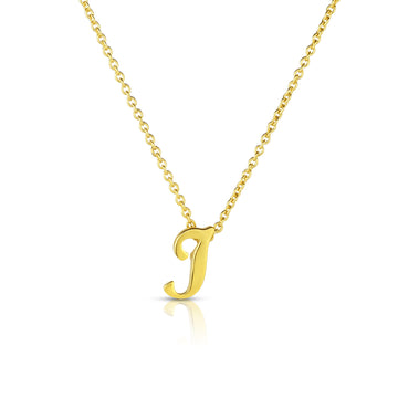 18k Yellow Gold Tiny Treasures Script Initial 'i' Necklace