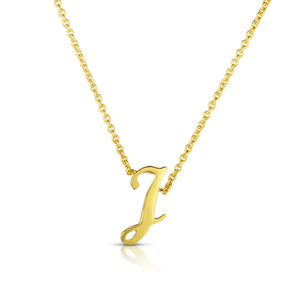 18k Yellow Gold Tiny Treasures Script Initial 'j' Necklace