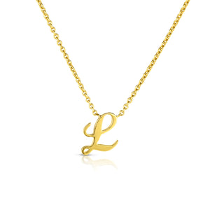 18k Yellow Gold Tiny Treasures Script Initial 'l' Necklace