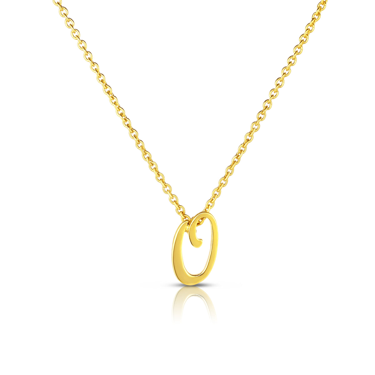 18k Yellow Gold Tiny Treasures Script Initial 'o' Necklace