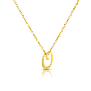 18k Yellow Gold Tiny Treasures Script Initial 'o' Necklace