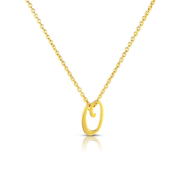 18k Yellow Gold Tiny Treasures Script Initial 'o' Necklace