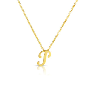 18k Yellow Gold Tiny Treasures Script Initial 'p' Necklace