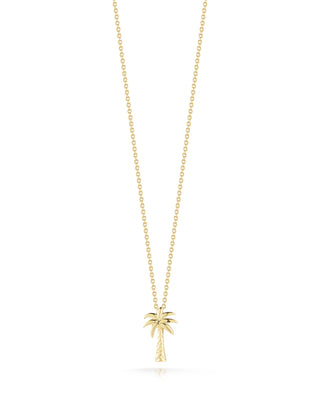 18k Yellow Gold Tiny Treasures Palm Tree Necklace thumbnail