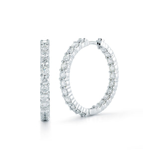 18k White Gold The Perfect Diamond Hoop® Inside Outside Earrings thumbnail