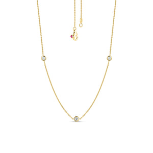 18K Gold Diamonds By The Inch 3 Station Necklace