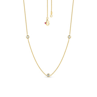 18K Gold Diamonds By The Inch 3 Station Necklace thumbnail