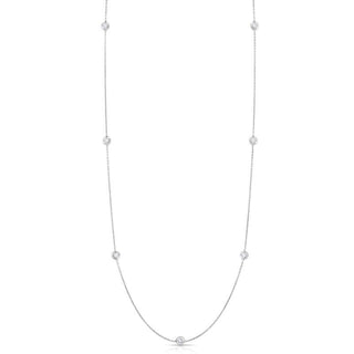 18k White Gold Diamonds By The Inch 7 Station Necklace thumbnail