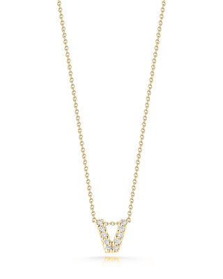 18k Yellow Gold Tiny Treasures Diamond Love Letter "v" Necklace thumbnail