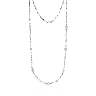 18K Gold Diamonds By The Inch 7 Station Dogbone Necklace thumbnail