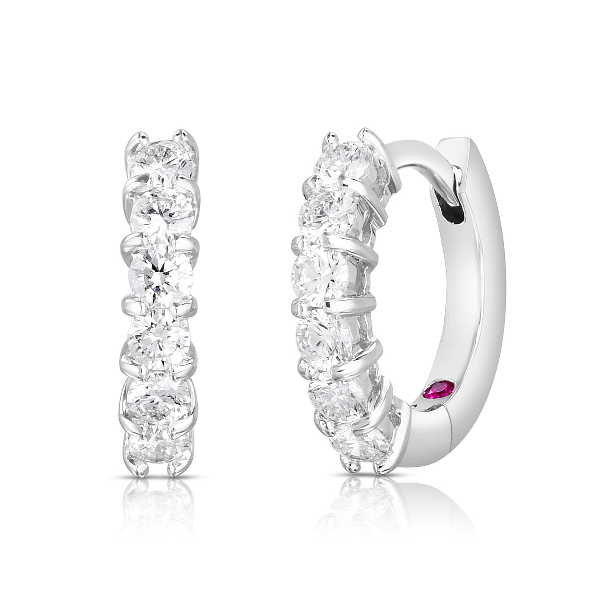 18k White Gold The Perfect Diamond Hoop® Huggy Earrings