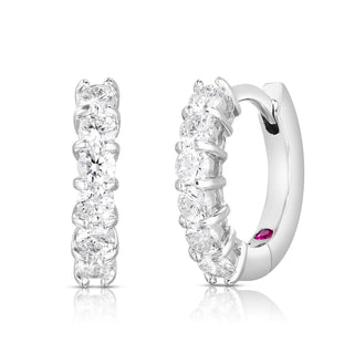 18k White Gold The Perfect Diamond Hoop® Huggy Earrings thumbnail