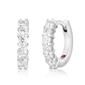 18k White Gold The Perfect Diamond Hoop® Huggy Earrings Roberto Coin