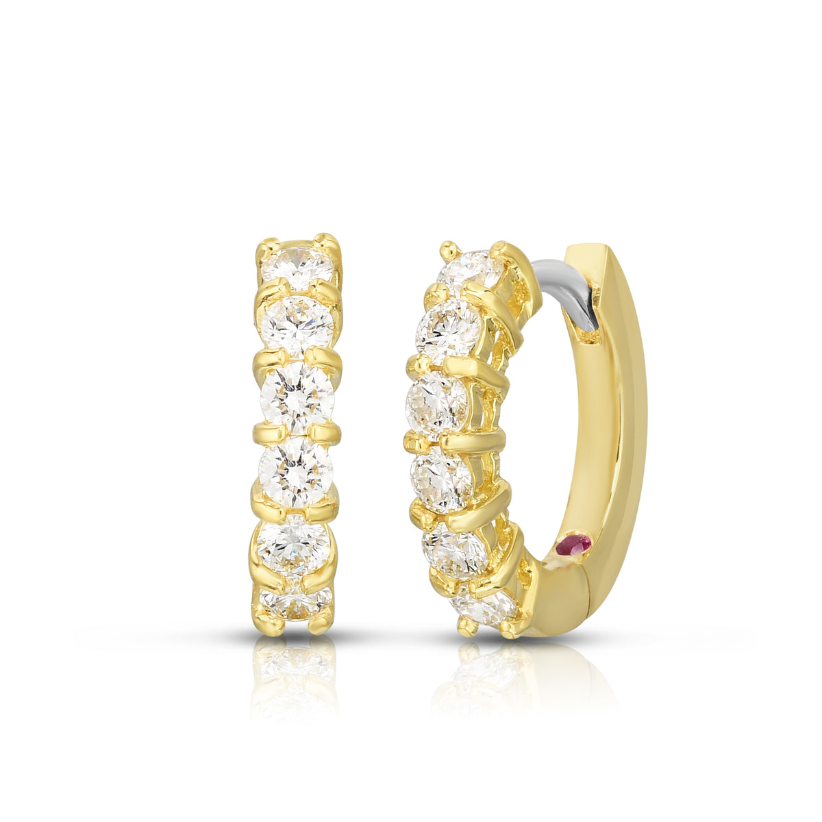 18k Yellow Gold The Perfect Diamond Hoop® Huggy Earrings