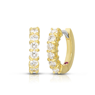 18k Yellow Gold The Perfect Diamond Hoop® Huggy Earrings thumbnail