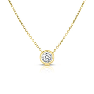 18K Gold Diamonds By The Inch Bezel Set Solitaire Necklace thumbnail