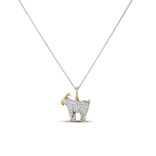 18K Yellow/White Gold Tiny Treasures Diamond Goat Necklace thumbnail