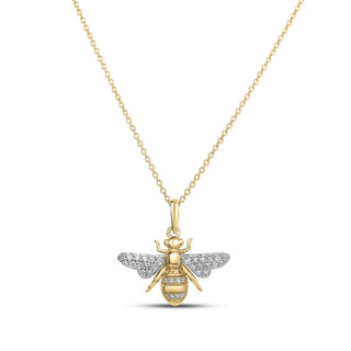 18k Yellow/white Gold Tiny Treasures Diamond Bumblebee Necklace thumbnail