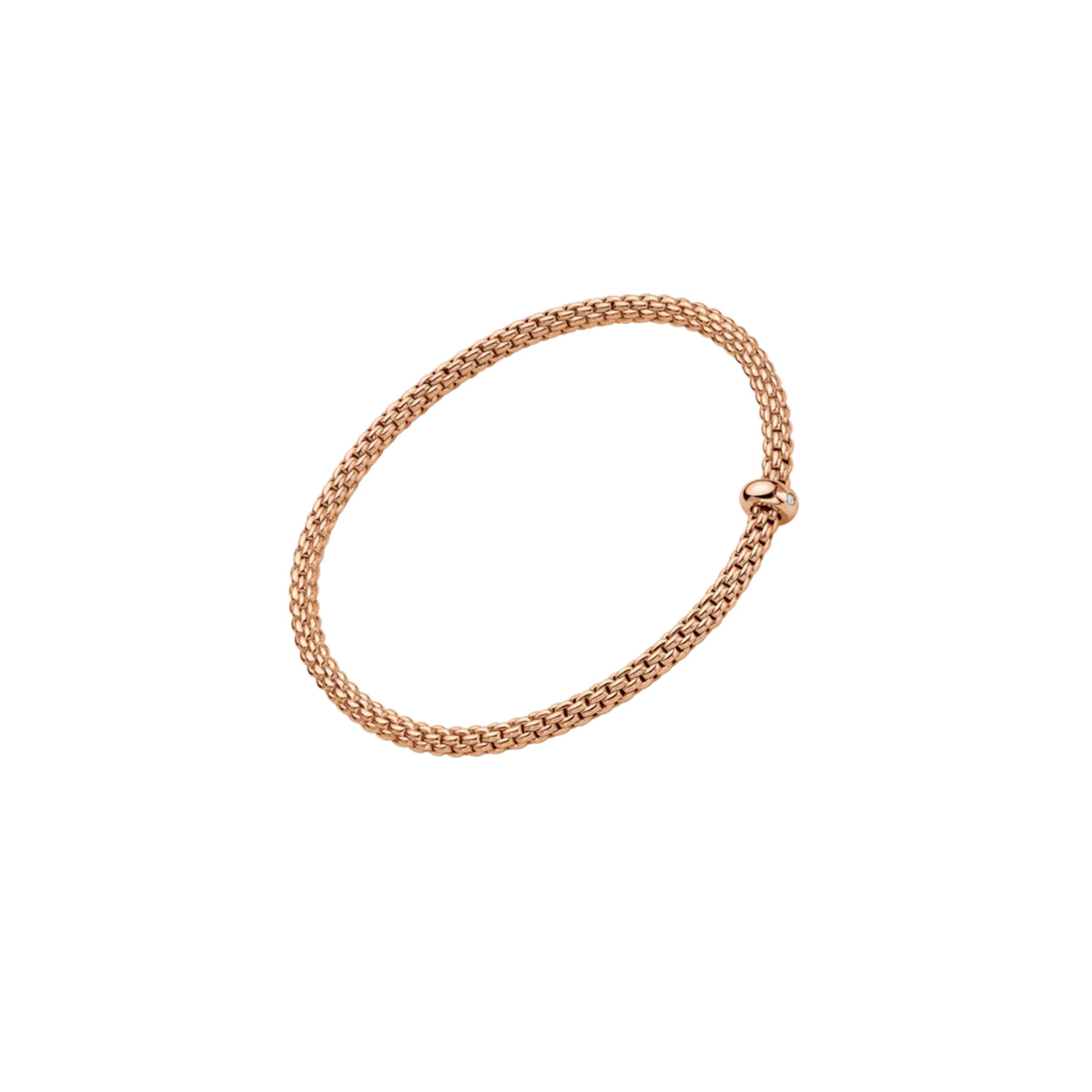 Flexible Bracelet Entirely Made Of 18 Carat Gold with Gold Rondel