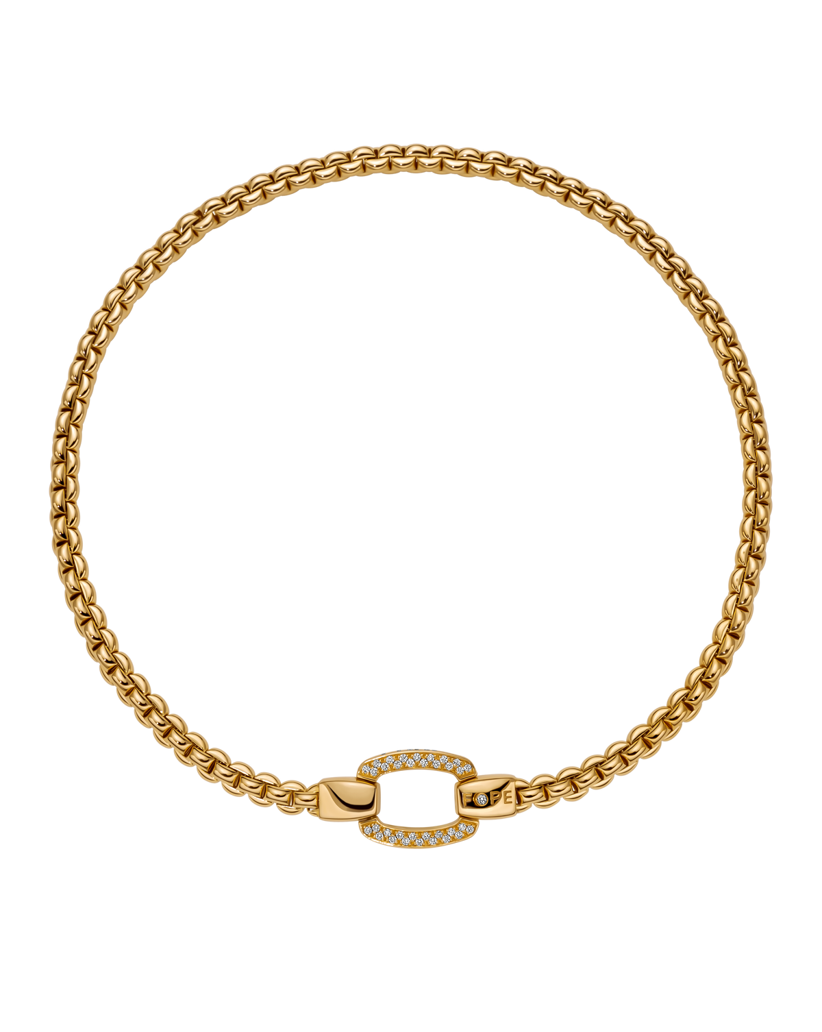 EKA Necklace with Diamonds in 18K Yellow Gold