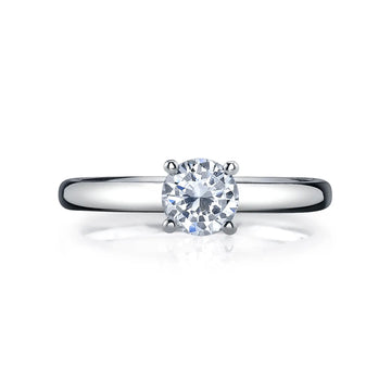 14K White Gold 1.5ct Round Slim Solitaire Engagement Ring Setting, 2.2mm