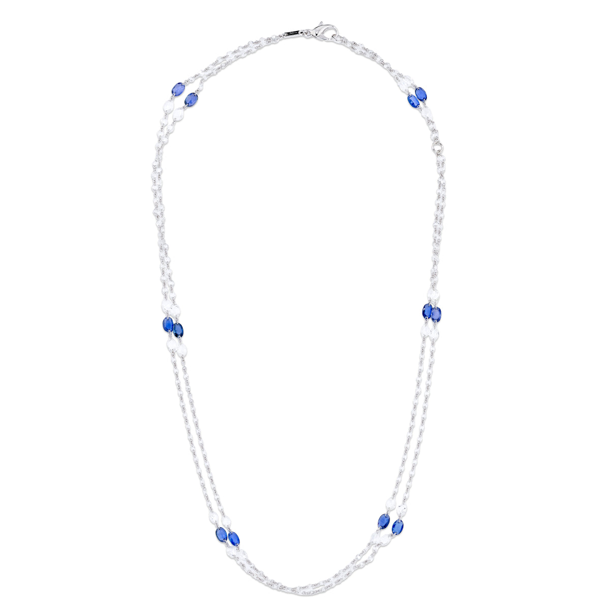 JB Star 18K White Gold Sapphire and Diamond Necklace - 1012/079