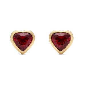Dilara Bezel Set Ruby Stud Earrings
