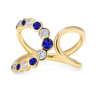 Bubbly Elegance Sapphire and Diamond Ring thumbnail