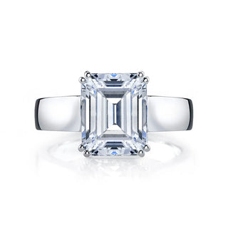 18K White Gold 2ct Emerald Bold Solitaire Engagement Ring Setting, 5mm thumbnail