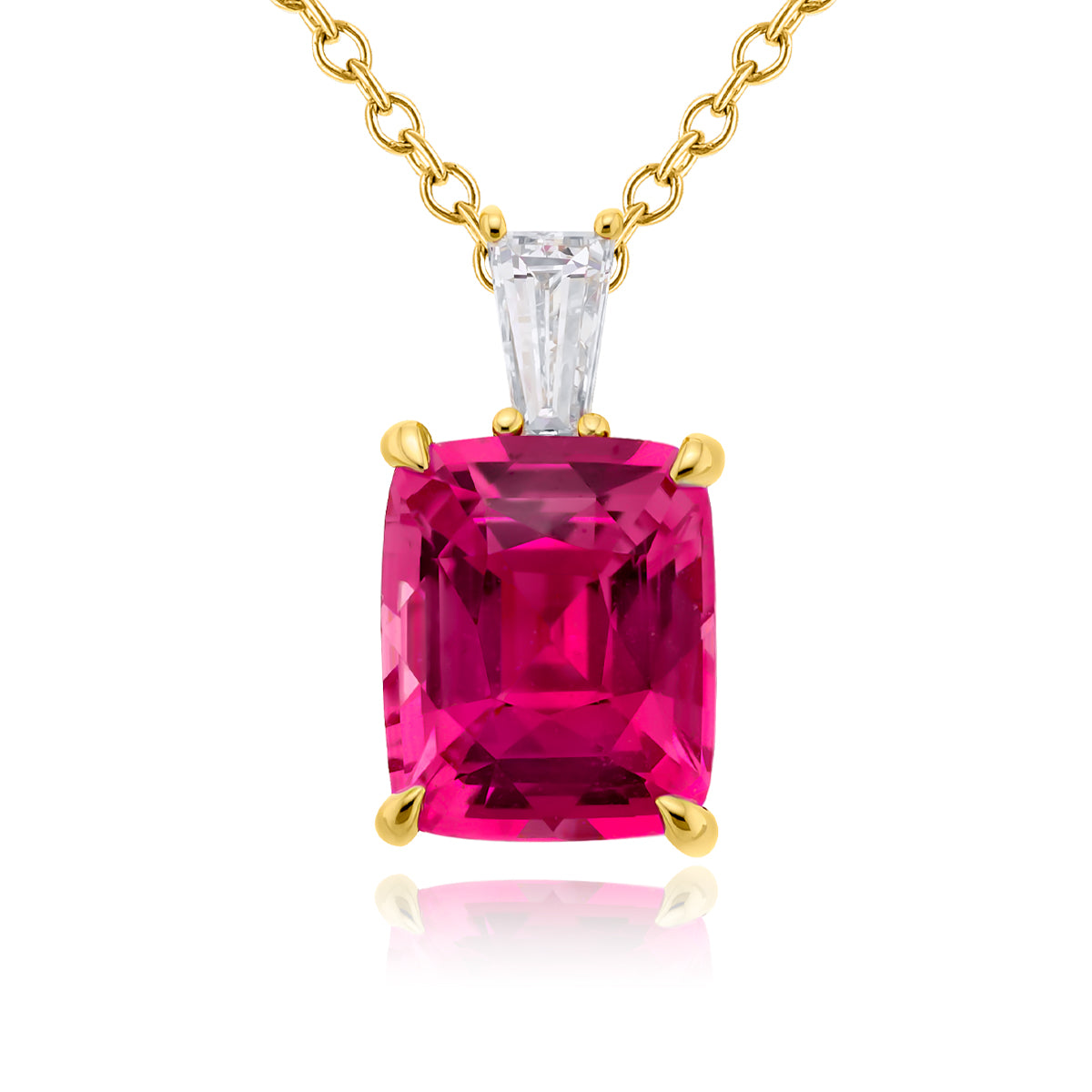 JB Star 18K Yellow Gold Pink Sapphire and Diamond Ring - 1199/120