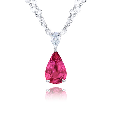 JB Star Platinum Pink Sapphire and Diamond Necklace - 1199/165