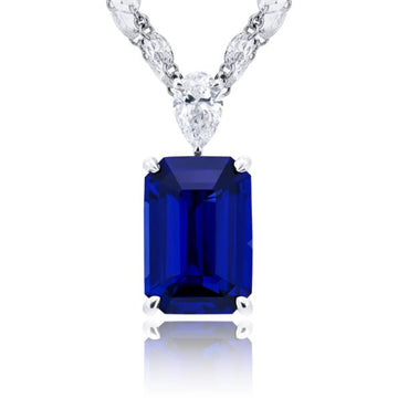 JB Star Platinum Diamond, Sapphire, Emerald Pendant - 1199/218