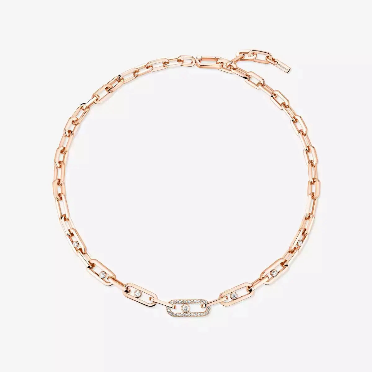 Move Link half pavÃ© necklace