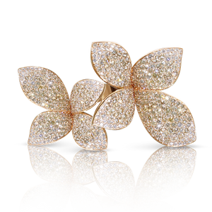 Giardini Segreti Double Flower Ring - Rose Gold