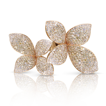 Giardini Segreti Double Flower Ring - Rose Gold