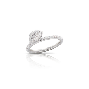 Petit Garden Single Leaf Ring - White Gold