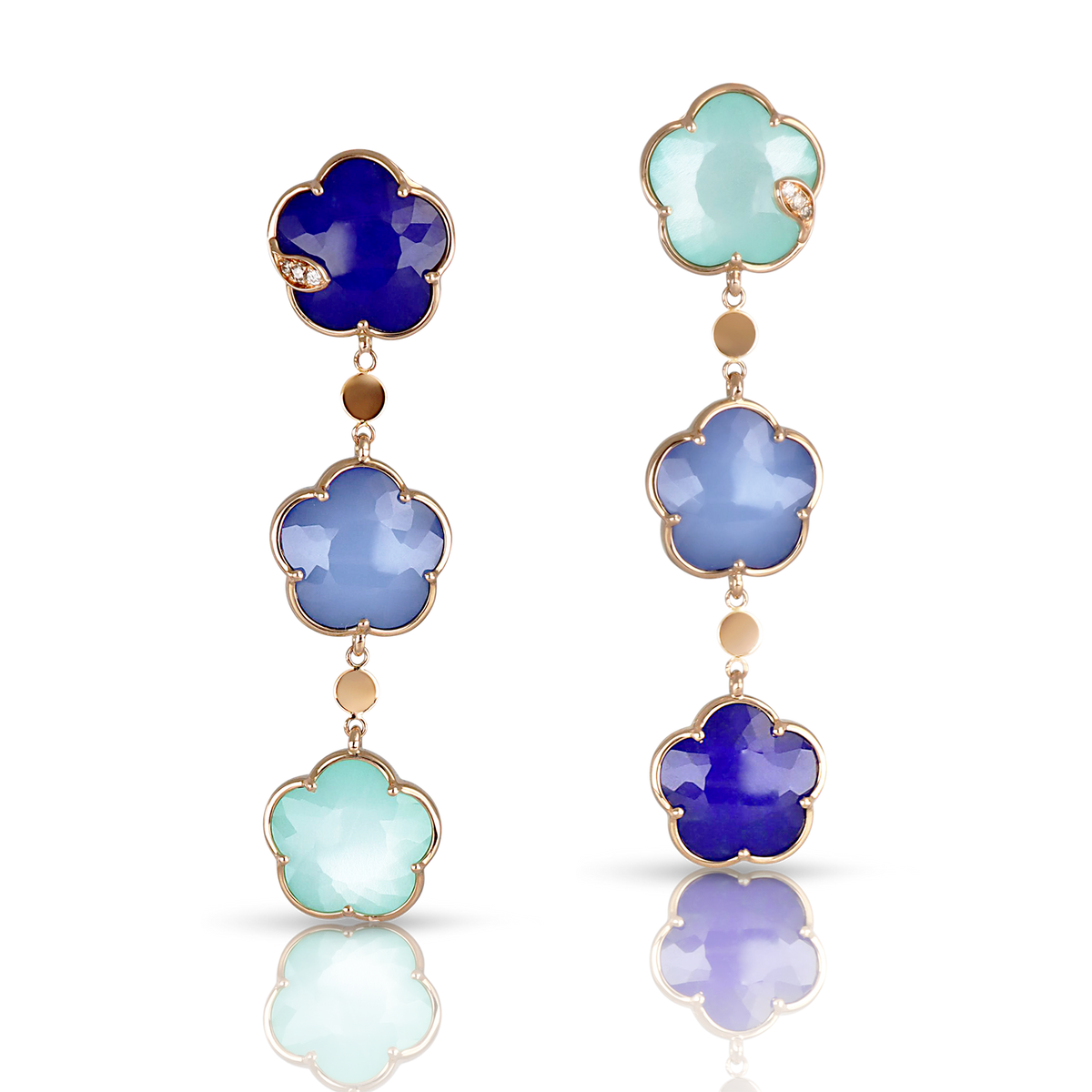 Petit Joli In The Blue Earrings - Rose Gold